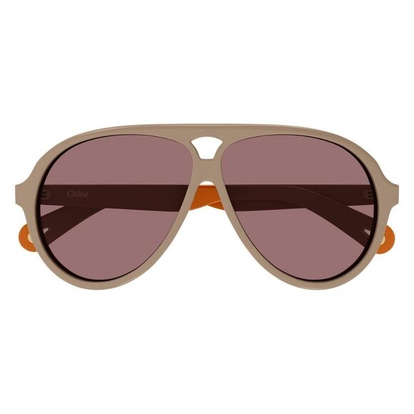 New Authentic CHLOE Chloe Brown Aviator CH0211S 003 Sunglasses Women - Picture 2 of 4